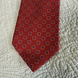 NWT Brooks Brothers Tie 100% Silk Necktie Red Blue Geometric Floral Mens $79.50